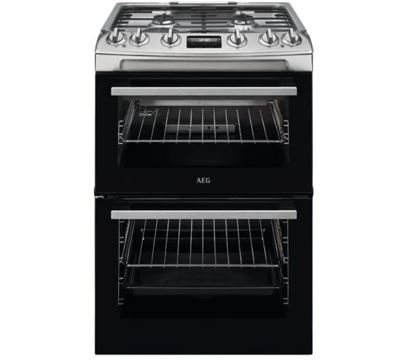 image of AEG 60cm Gas Cooker with Lid - Stainless Steel 948905195 Stainless steel