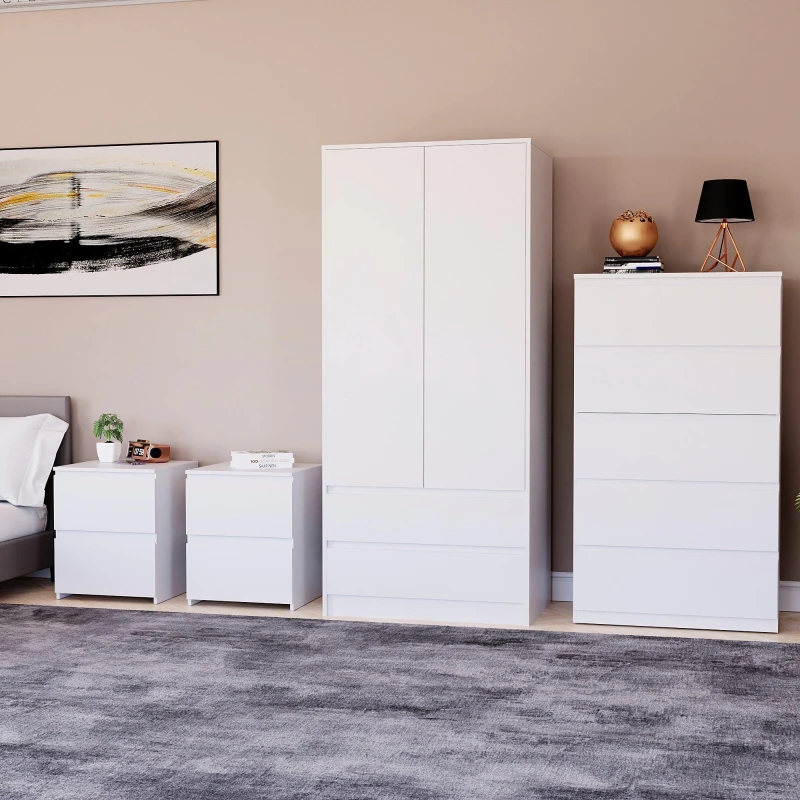 Image of Lassic Vida Designs 4 Piece Denver Bedroom Set 3 White unisex One Size