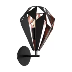 Image of LED Wall Light / Sconce Black & Antique Copper Shade 1 x 60W E27 Bulb