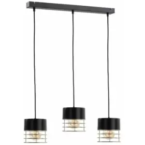 Keter Royal Bar Pendant Ceiling Light Black, 60cm, 3x E27