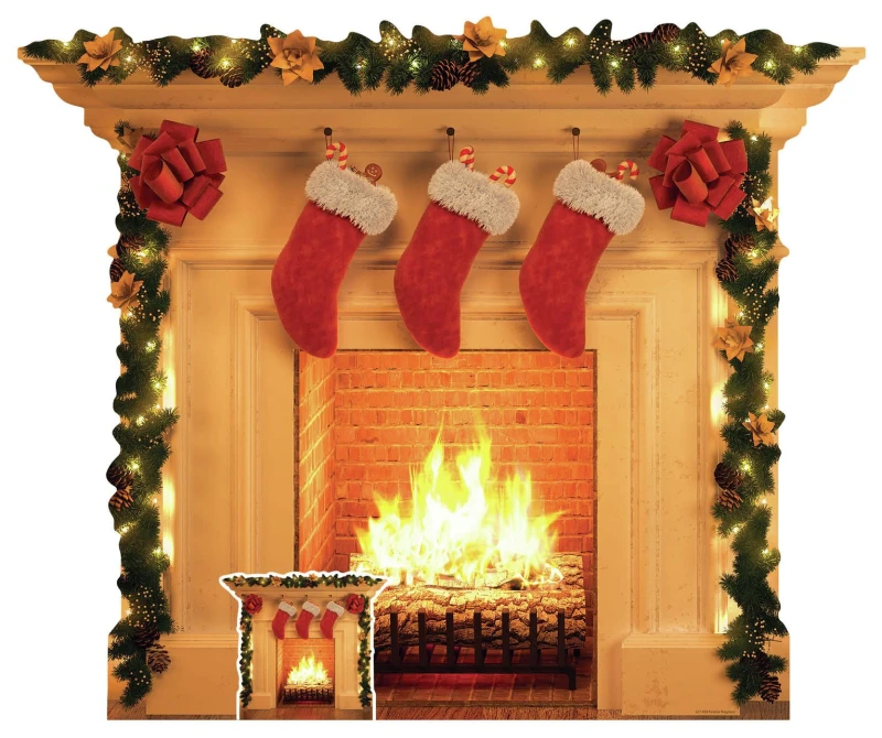 Image of Star Cutouts Star Cutouts Christmas Fireplace Cardboard Cutout