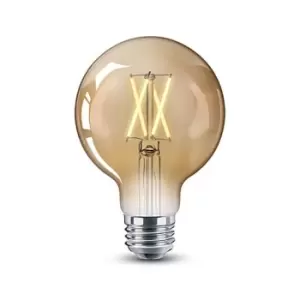 image of Filament G95 in Amber Glass- 8W 900Lm (of 6500K) 2700-6000K, CCT & Dimmable E27