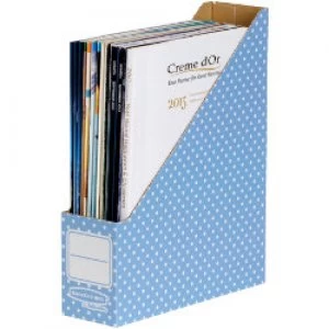 Image of R Kive Magazine File Style Cardboard Blue White 26.3 x 8.1 x 31.6cm 10 Pieces