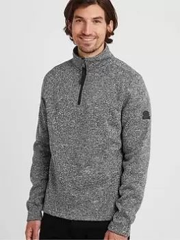 image of TOG24 Mens Pearson1/4 zip Knitlook fleece, Grey Size M Men