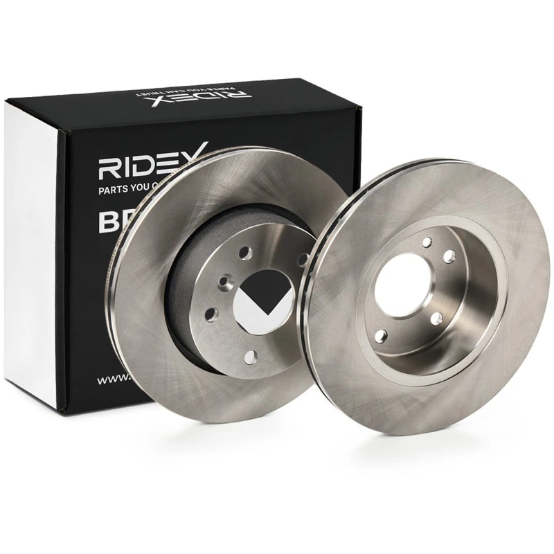 Image of RIDEX 82B0892 Brake disc Front Axle, Vented, Cast Iron, Uncoated, Untreated, without bolts/screws Cast Iron Brake Disc (82)