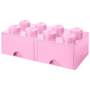 image of LEGO Storage 8 Knob Brick - 2 Drawers (Light Pink)