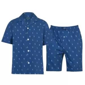 image of Polo Ralph Lauren All Over Print Pyjama Set - Blue