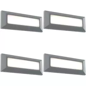 Image of 4 PACK Outdoor IP65 Pathway Guide Light - Direct 3W Warm White LED - Gray ABS