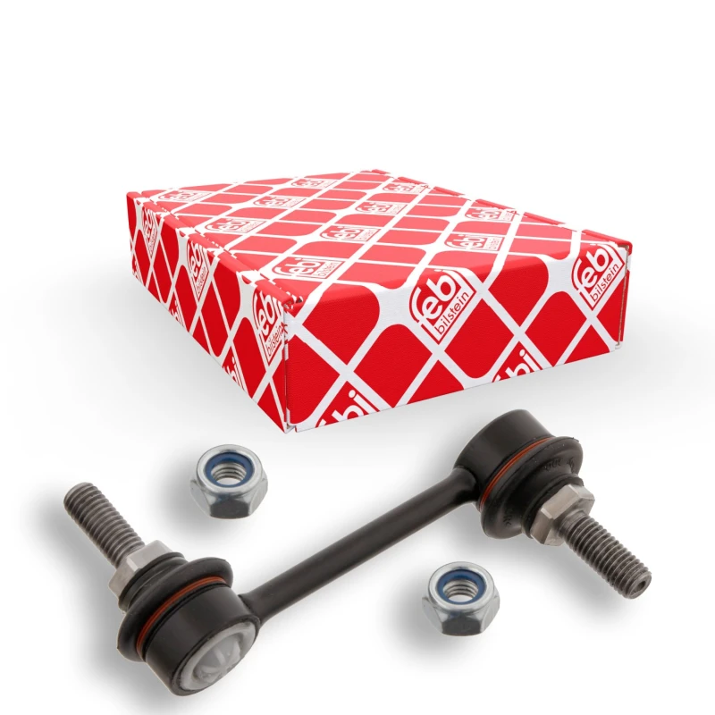 Image of FEBI BILSTEIN 29800 Anti-roll bar link OE Turbo NEW, Rear Axle Right, with nuts Steel Link Stabiliser (3229)