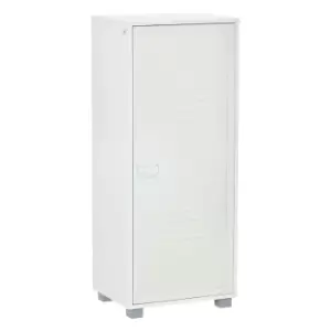 Image of Homcom Modern 2 Tier Cabinet Office Storage With Louvered Metal Door White