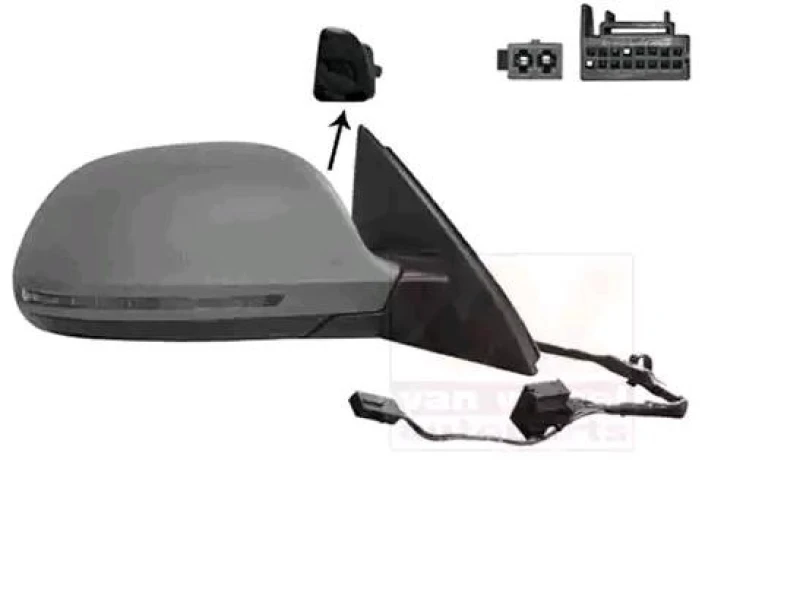 Image of VAN WEZEL 0370818 Wing mirror * HAGUS * Right, with memory, primed Outside Mirror (50)