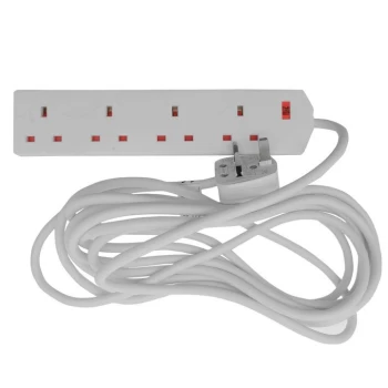 Image of Daewoo 4 Way 5m Extension Lead - White