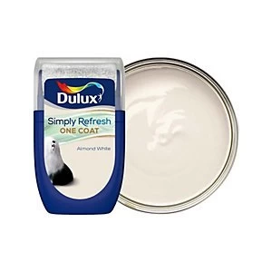 Image of Dulux Simply Refresh One Coat Almond White Matt Emulsion Paint 30ml