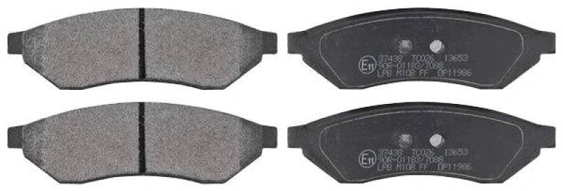 Image of A.B.S. 37438 Brake pad set without integrated wear sensor Brake Pad Set,disc brake (402)