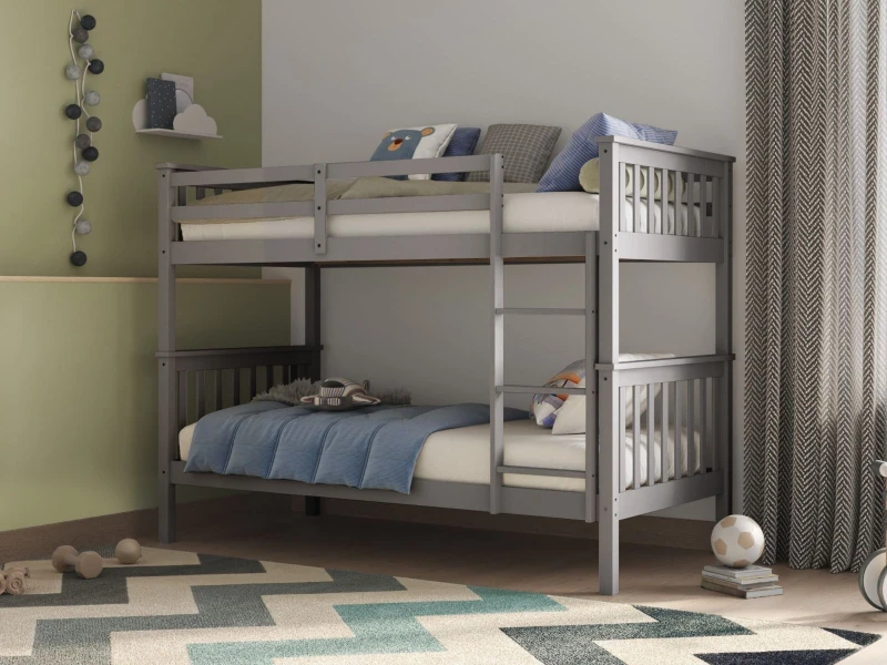 Image of Flair Koop Detachable Bunk Bed in Grey Size: Single Grey Unisex Single