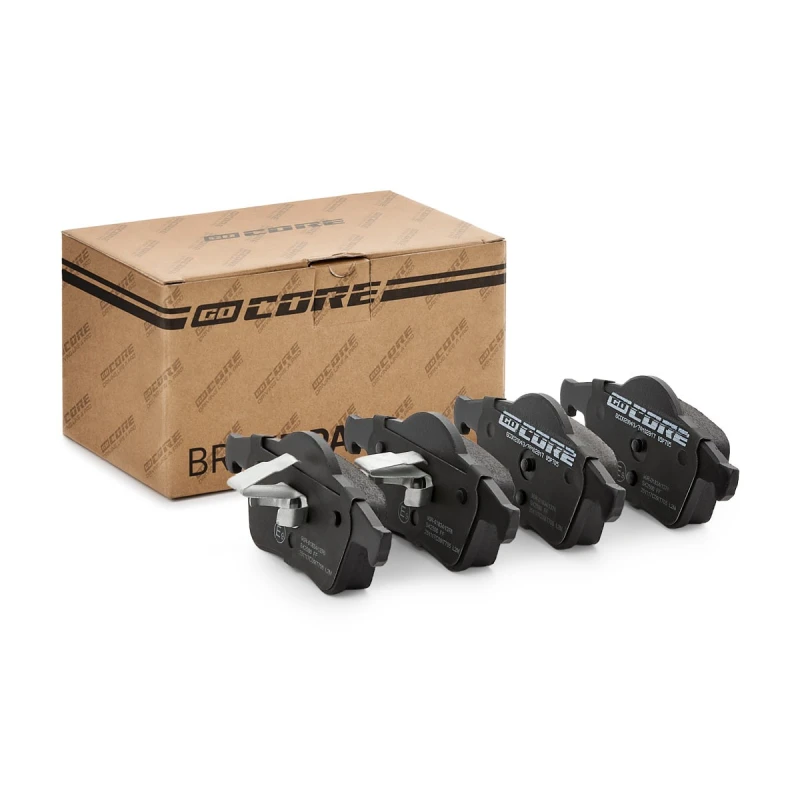 Image of goCORE GCD020043 Brake pad set Rear Axle, excl. wear warning contact, with piston clip Brake Pad Set,disc brake (402)