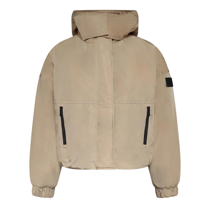 Image of DKNY Hooded Os Jacket Beige female M