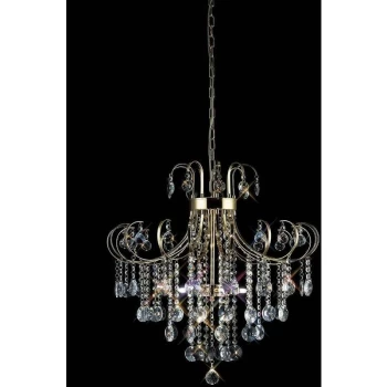 image of Rosina 6 Bulbs pendant light gold / crystal