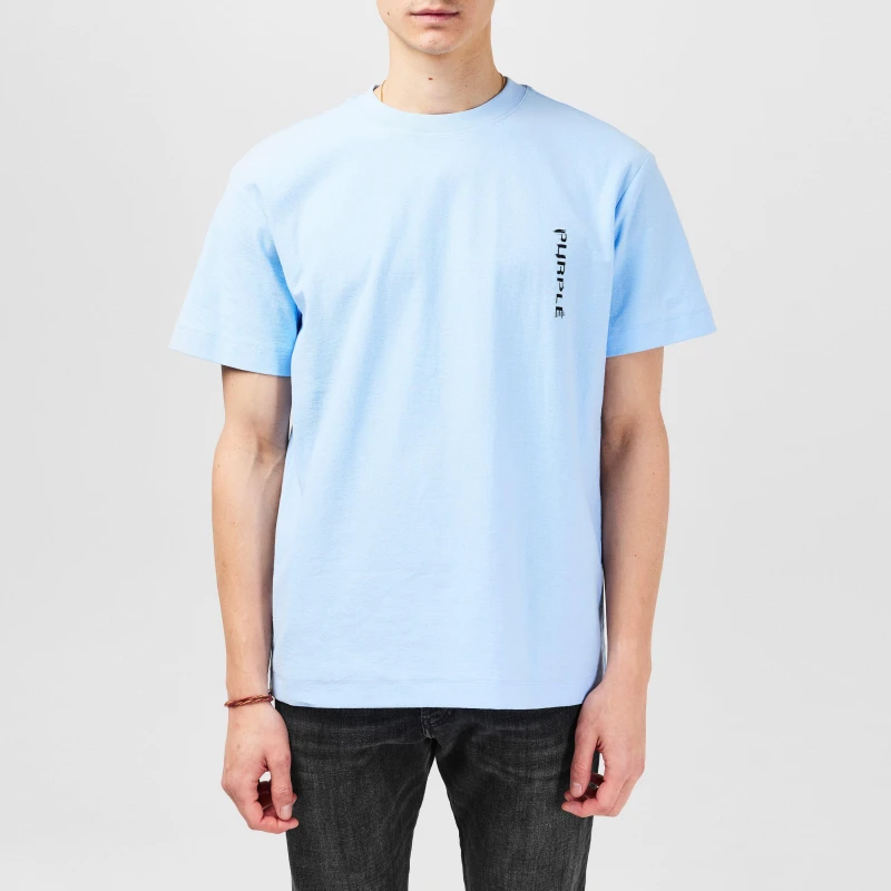 Image of Purple Brand Mens Print Logo T-Shirt Sky Blue male Small