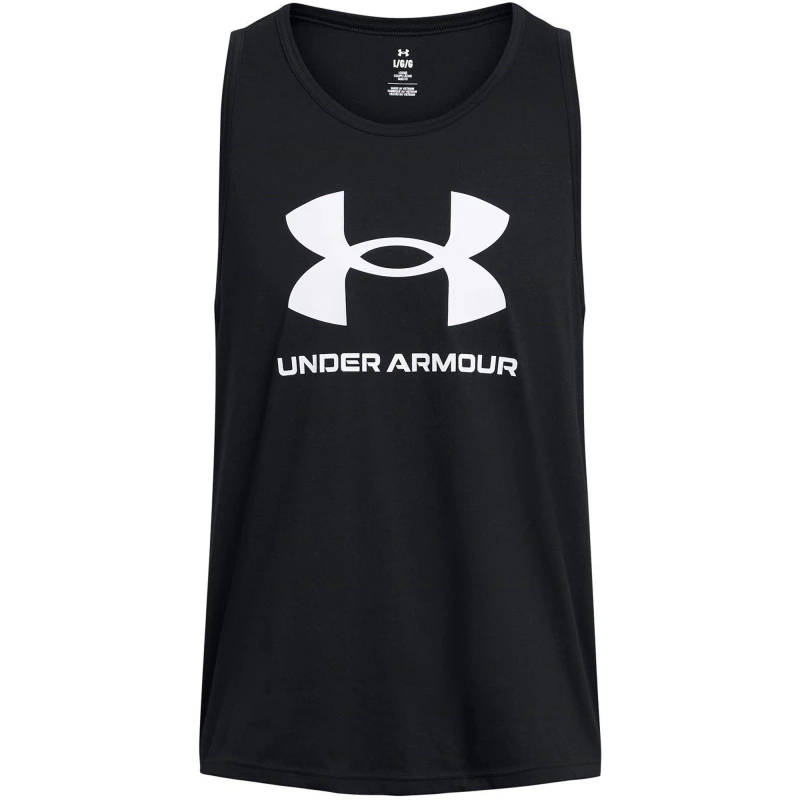 Image of Under Armour Mens Sportstyle Logo Tank Top M- Chest 38-40' Black White 1382883-001-M