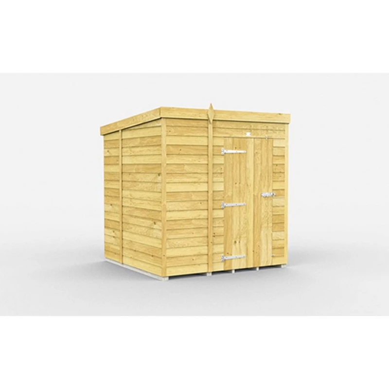 Image of Buttercup Farm 5 x 6 Feet Pent Shed - Single Door W/O Windows - L178 x W158 x H201cm in Brown Brown Unisex