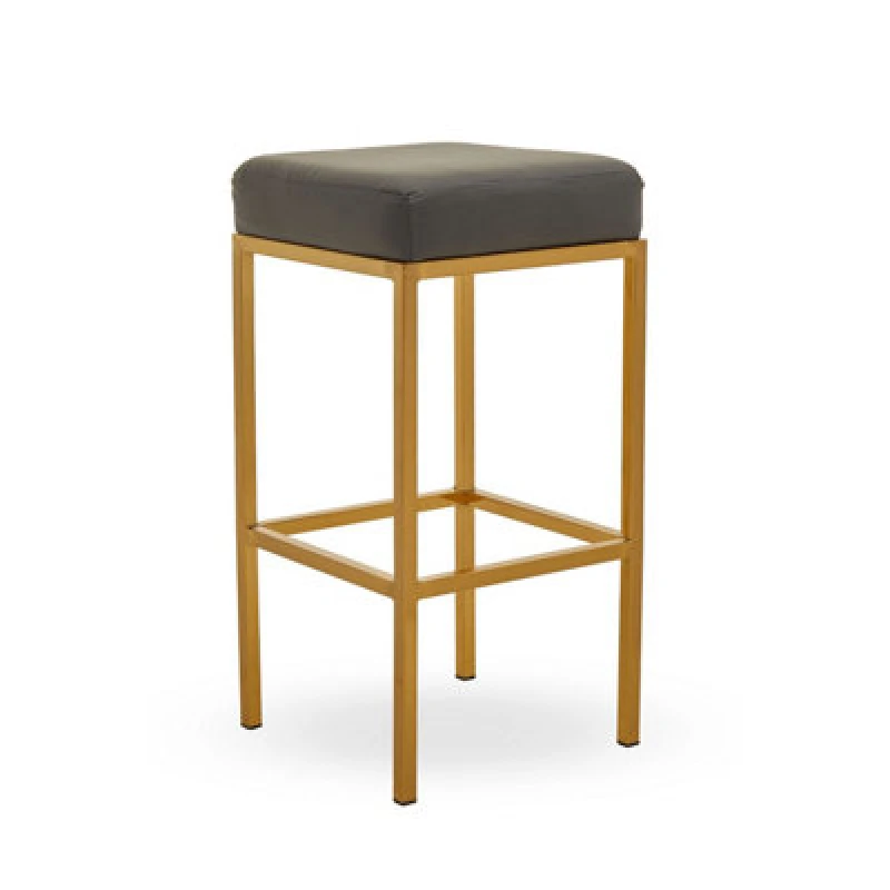 Image of Premier Housewares Interiors by Premier Baina Pu Finish Bar Chair Grey
