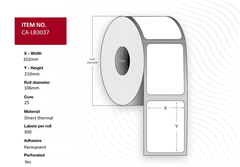 Image of Capture CA-LB3037 printer label White