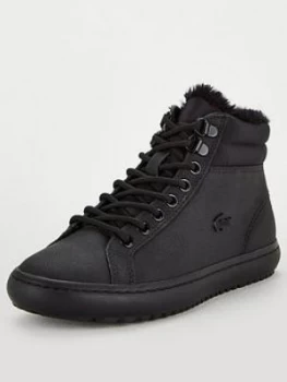 Image of Lacoste Straight Set Thermo 419 Plimsoll, Black, Size 5, Women