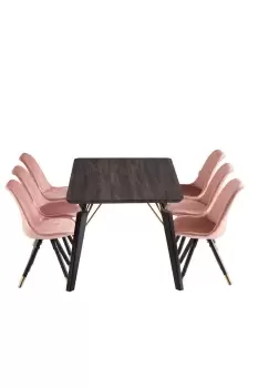 Image of 'Sofia Cosmo' LUX Dining Set with a Table & Chairs Set of 6