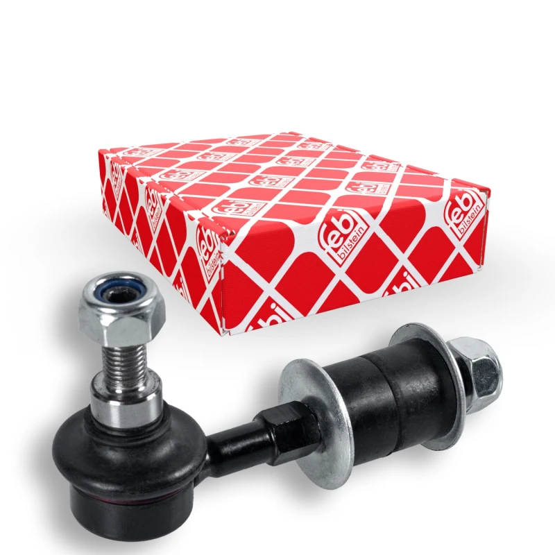 Image of FEBI BILSTEIN 31166 Anti-roll bar link OE Turbo NEW, Front Axle Right, with rubber mounts, with washers Steel Link Stabiliser (3229)