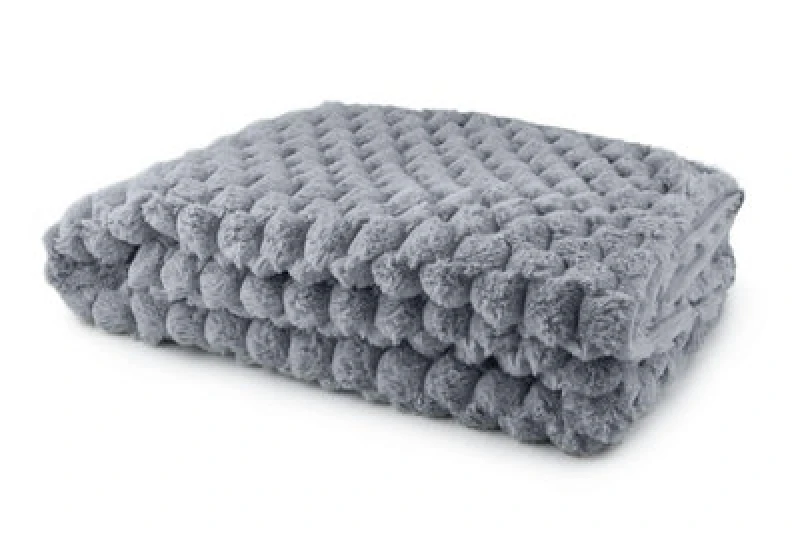 Image of Emma Barclay Lush Faux Rabbit Fur Throw Charcoal