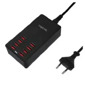 Image of LogiLink PA0140 PA0140 USB charging station Mains socket Max. output current 8800 mA 8 x USB Auto-Detect
