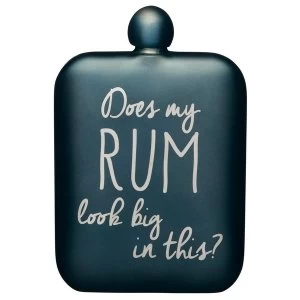 Image of BarCraft 175ml Stainless Steel Hip Flask Rum Blue Metalic