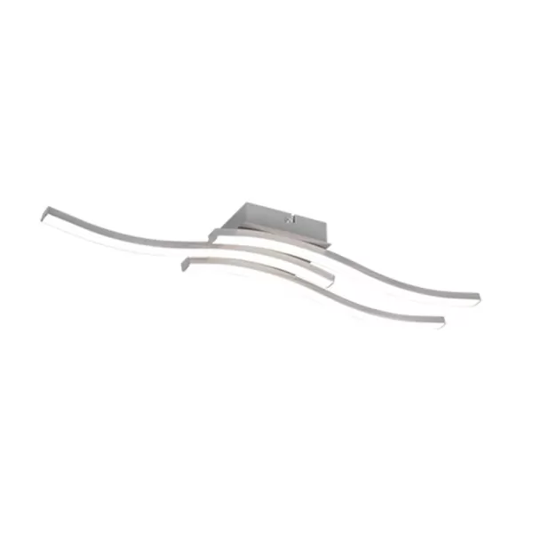 Image of Route Modern 3 Light LED Semi Flush Light Nickel Matt 4000K