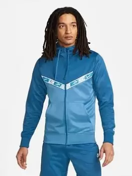 Image of Nike NSW Repeat Polyknit Zip Hoodie - Blue Size L, Men