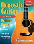 Image of acoustic guitar primer book for beginners with online video and audio acces