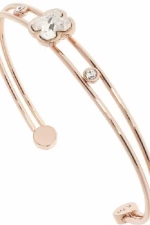 Ladies Karen Millen Rose Gold Plated Art Glass Flower Bangle KMJ922-24-02