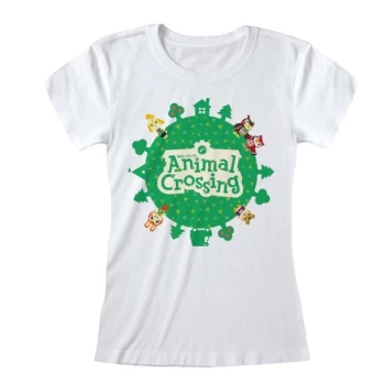 image of Animal Crossing - Logo Womens Large T-Shirt - White