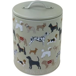 image of Dog Print Storage Tin 22cm