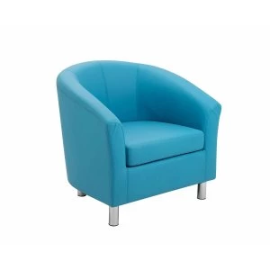 Image of TC Office Lux Tub Armchair with Metal Feet, Sky Blue