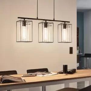 Image of Eglo Loncino 3 Light Pendant Light - Black