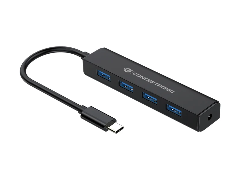 Image of Conceptronic 4-Port USB 3.0 Hub. USB-C Connector