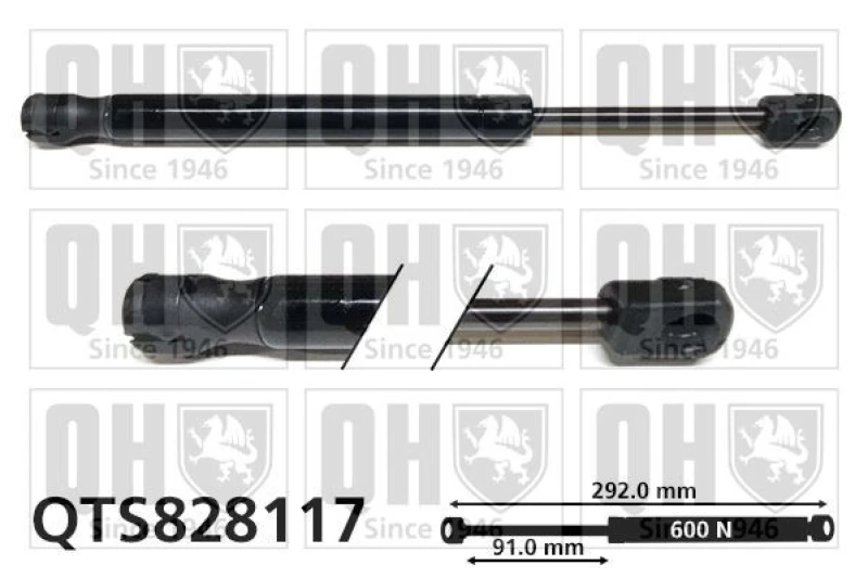Image of QUINTON HAZELL Tailgate strut QUINTON HAZELL QTS828117