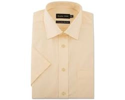 Image of Double Two Big and Tall Yellow Short Sleeves Non-Iron Cotton Rich Shirt - 19
