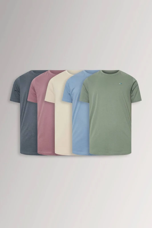 Image of BadRhino BadRhino Men 5 Pack Extra Long T-Shirts Size: X-Large Multi Color 1XL Male 5063589773838
