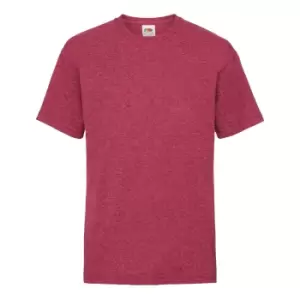Image of Fruit Of The Loom Childrens/Kids Unisex Valueweight Short Sleeve T-Shirt (Pack of 2) (9-11) (Vintage Heather Red)