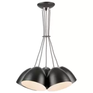 image of Livia Cluster Pendant Ceiling Light Graphite, 5x E27