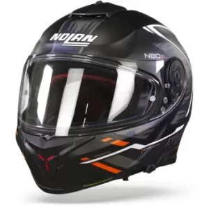 Image of Nolan N80-8 Thunderbolt N-Com 030 Flat Black Blue Orange L