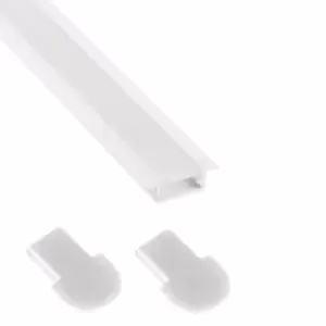 image of Moderix Profile Recessed 2m for LED Light Strip with Opal Cover - White, Pack of