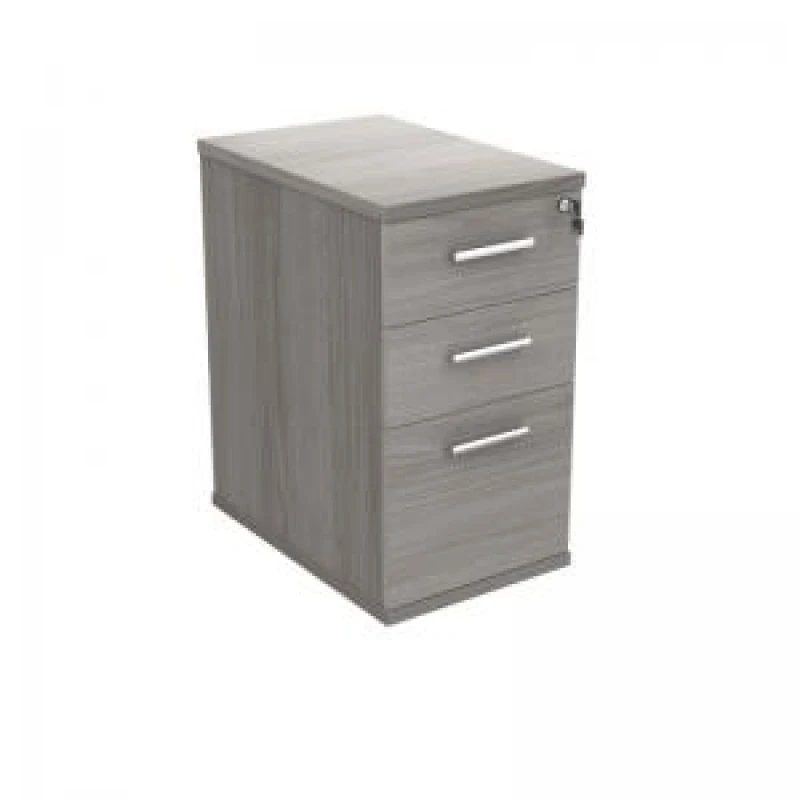 Image of Astin 3 Drawer Desk High Pedestal Lockable 404x800x730mm Alaskan Grey Oak KF77721